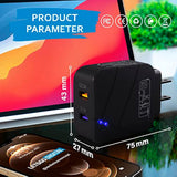 Usb Wall Charger 28W Dual Port Qc3.0 Amps Fast Charging Block With Led Indicator, Usb Cube Adapter Plug In Gift Box For Iphone 14 13 12 11 Pro Max Xr Xs, Samsung, Android Phones, Tablet (Black)