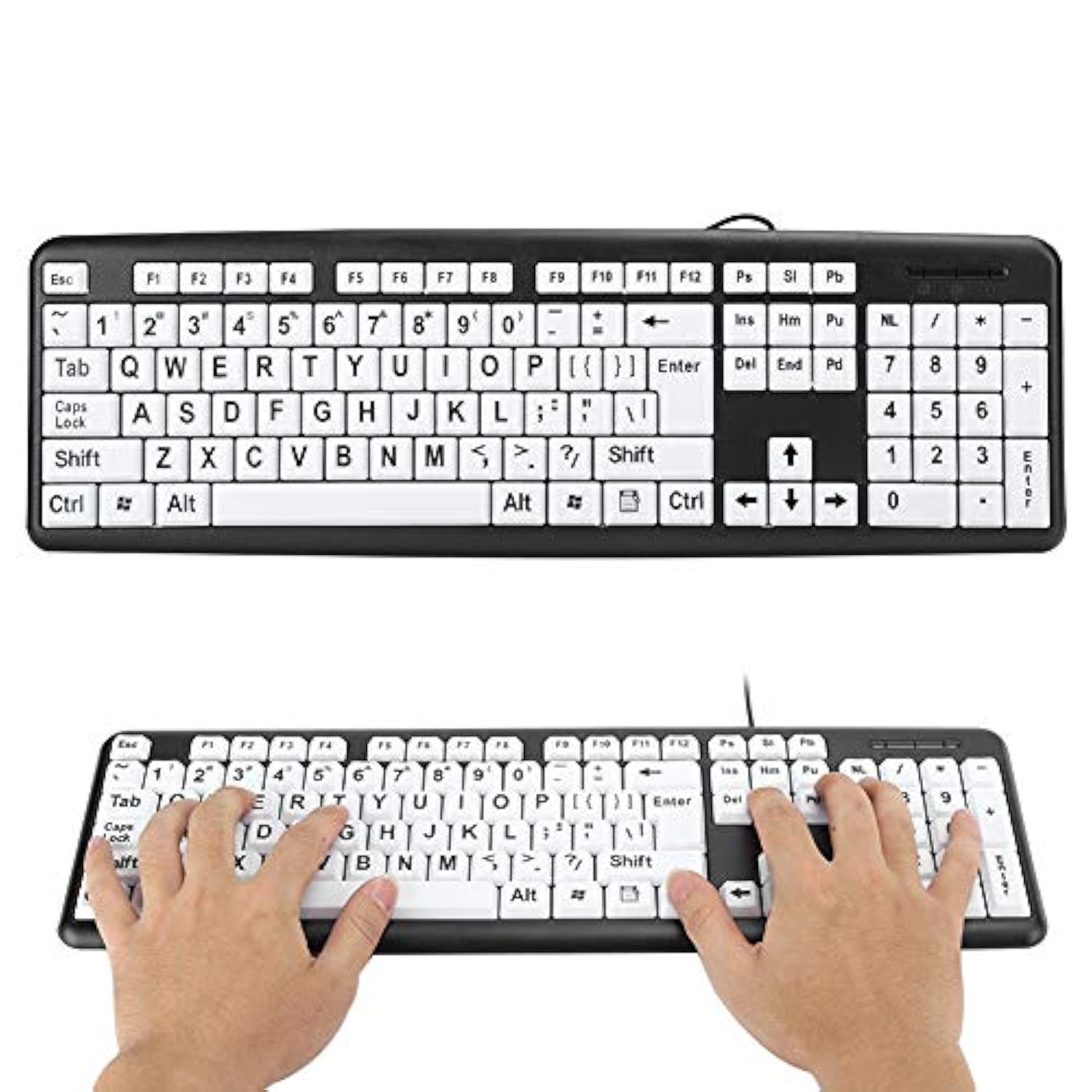 Large Print Computer Keyboard Wired Large Letter Key Keyboard Usb Low Vision K