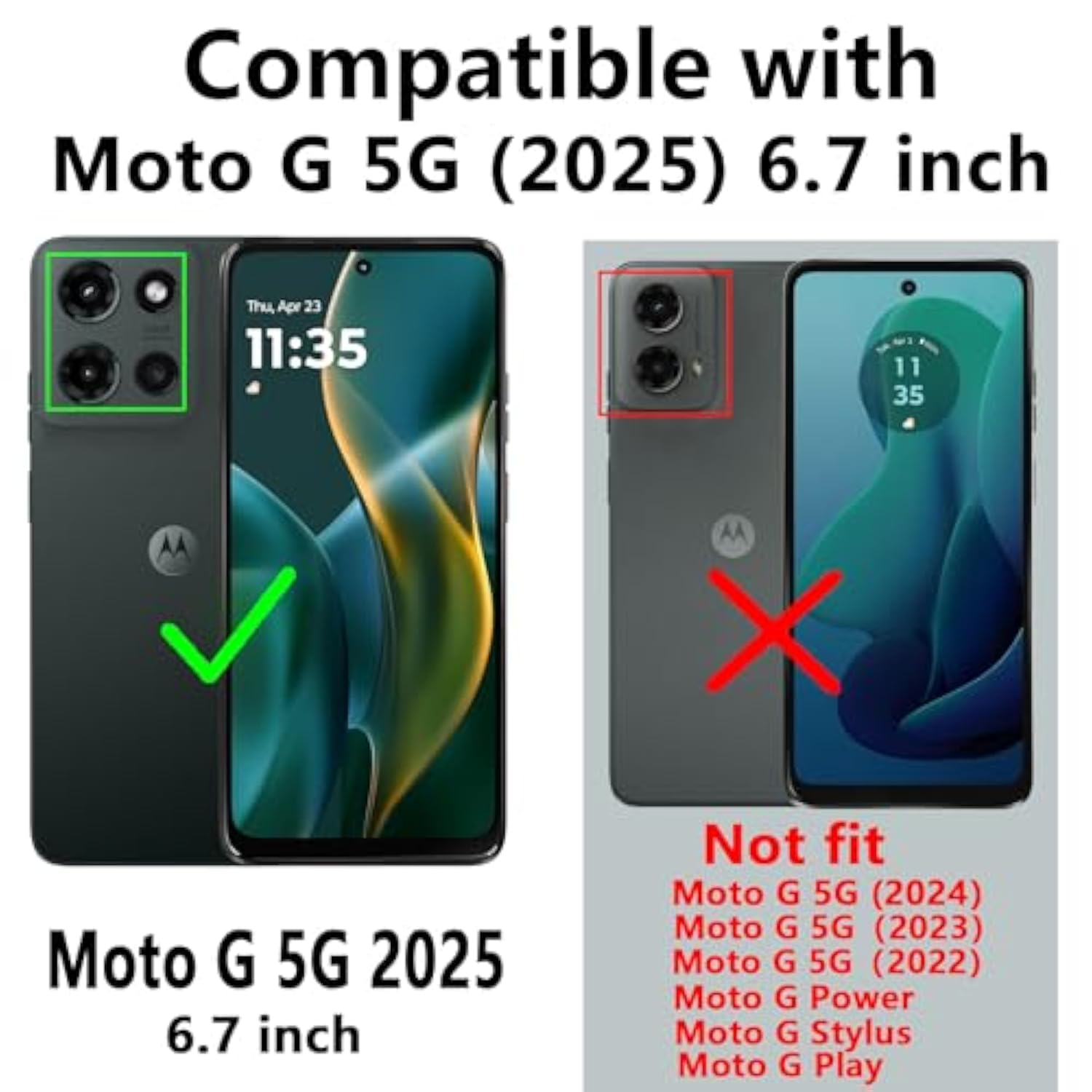 Moto G 5G 2025 Case with Screen Protector Camera Cover Military Blue