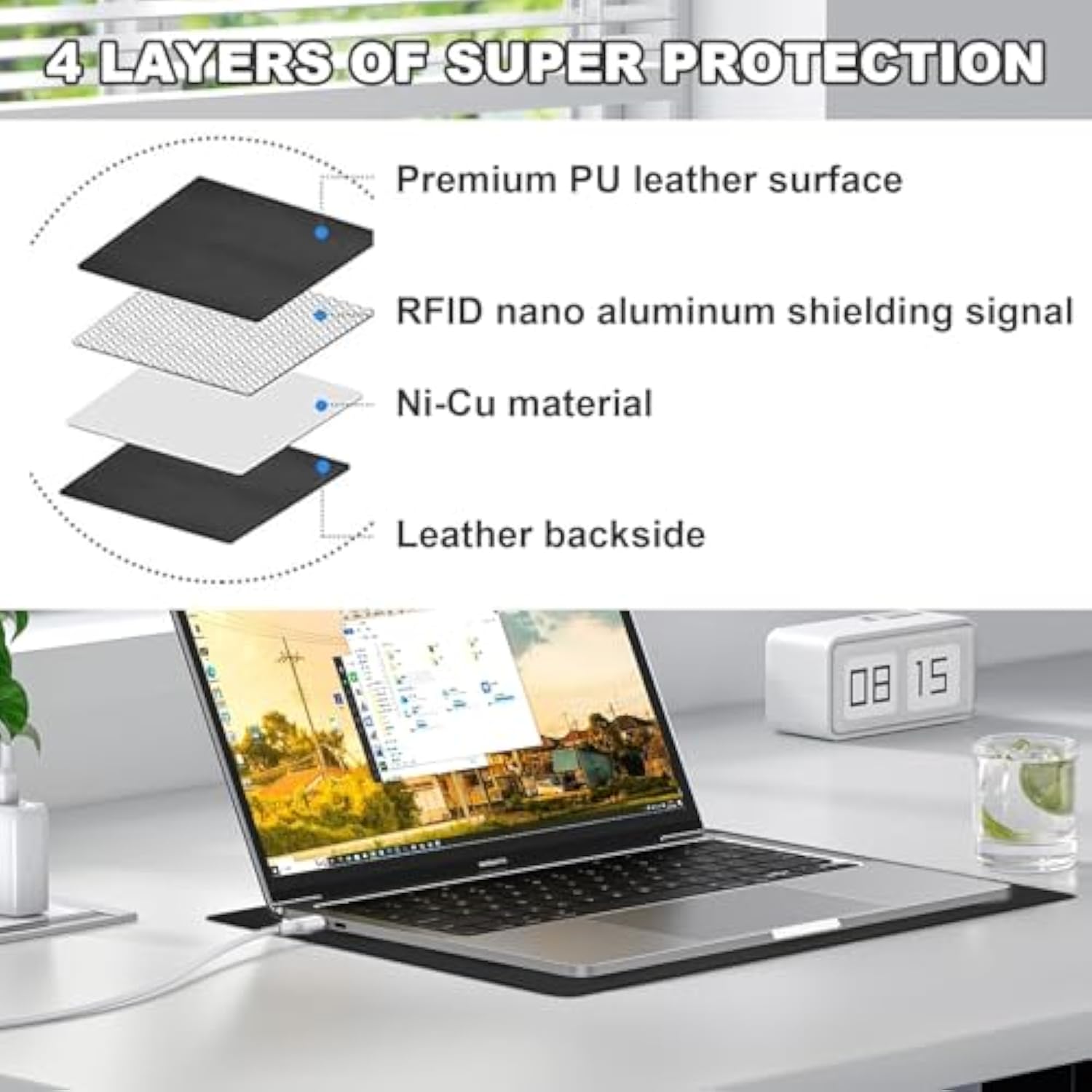 Laptop Protective Pad, Electromagnetic Radiation Laptop Protective Pad, Suitable For Laptops, Tablets, And Mobile Phones, Easy To Carry (7.8X11.8Inch Grey)