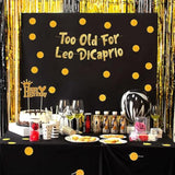 Too Old For Leo Dicaprio Gold Glitter Birthday Banner - Funny 23Rd, 24Th, 25Th, 26Th, 27Th Birthday Party Supplies, Ideas, Gifts And Decorations