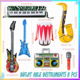 8-Pack Inflatable Rock Star Toy Set Musical Props for Party Decorations