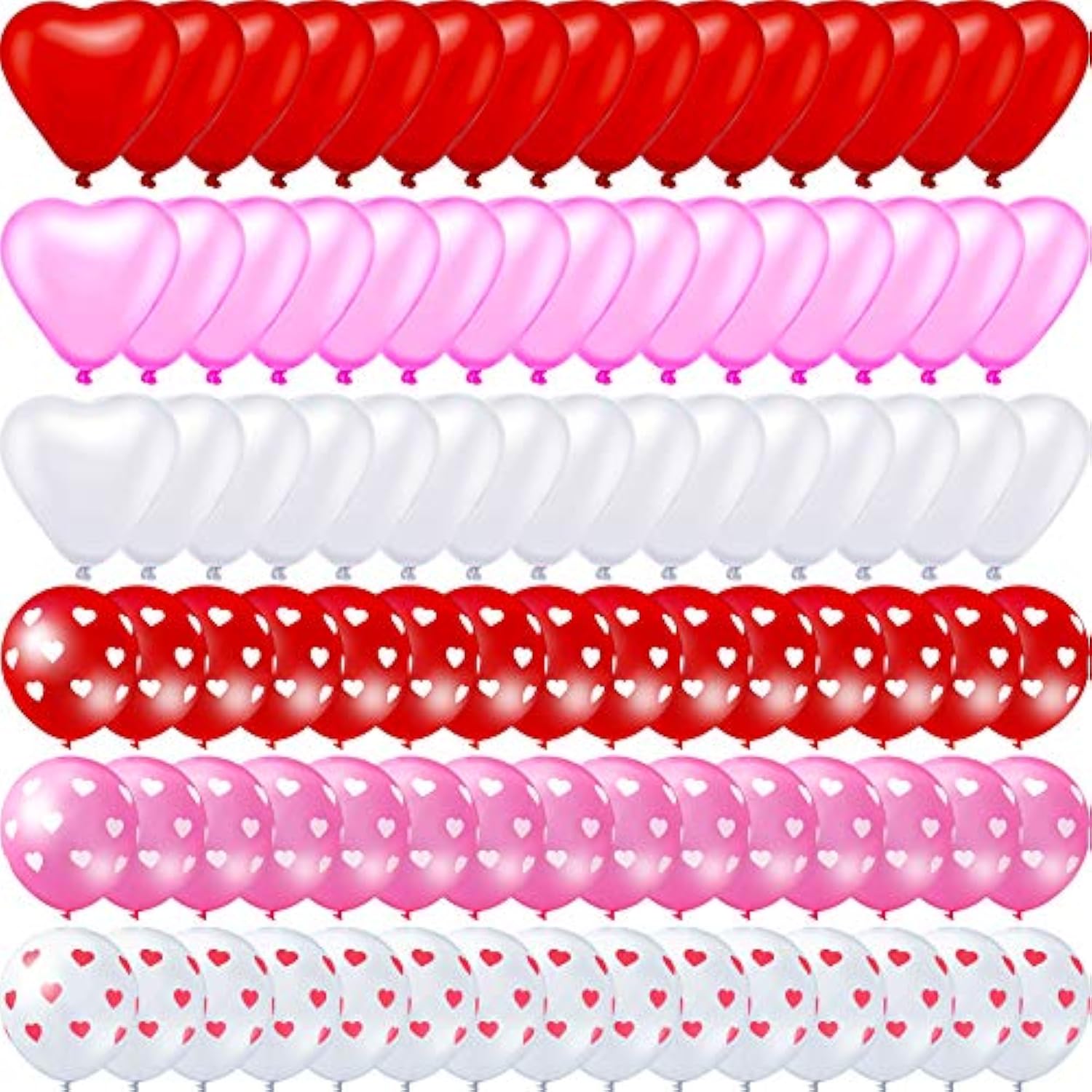 90 Pieces Valentine'S Day Balloons Includes 45 Pieces Heart Shaped Lat