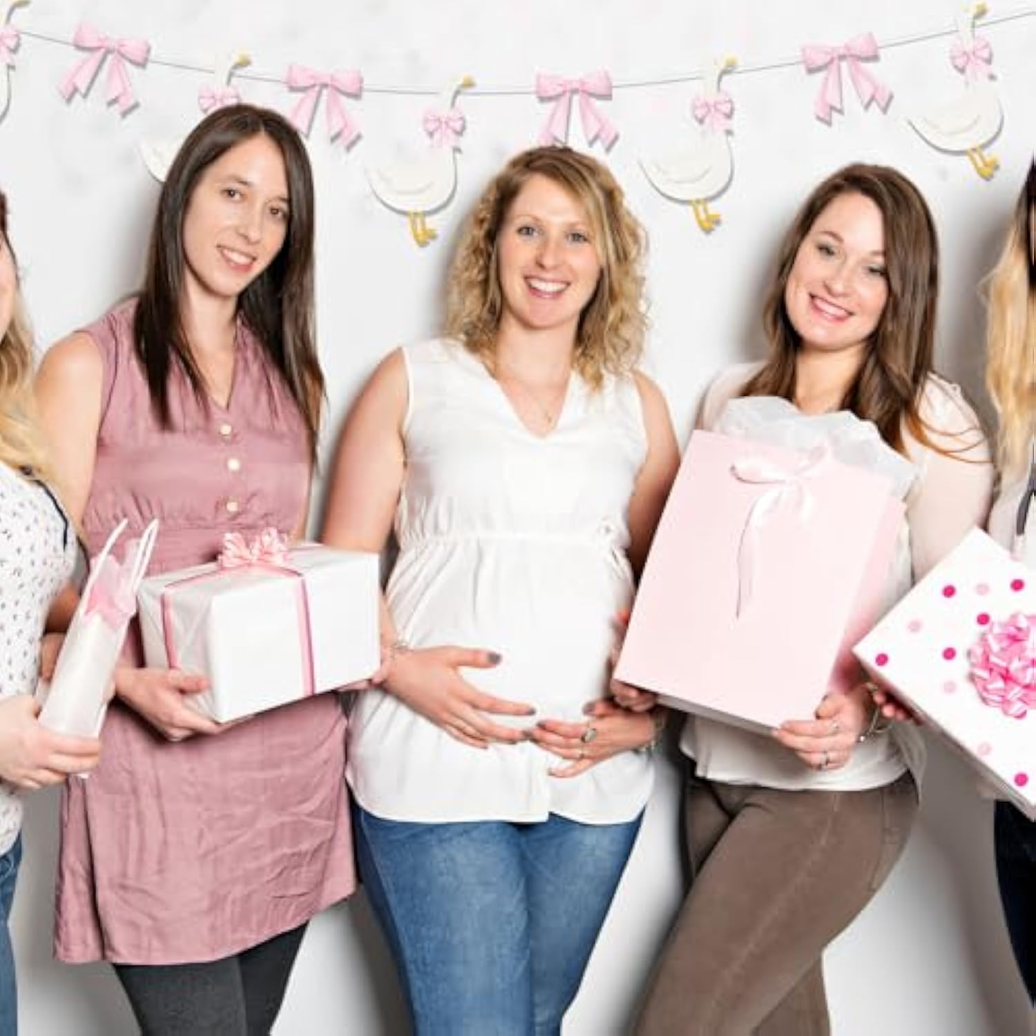 2-Set Pink Silly Goose Birthday Banners for Baby Shower & Parties