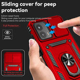 Phone Case For Motorola Moto G 5G 2023 Case With Hd Screen Protector & Slide Camera Cover & Kickstand, [Military-Grade] Phone Case For Moto G 5G 2023 (Red)