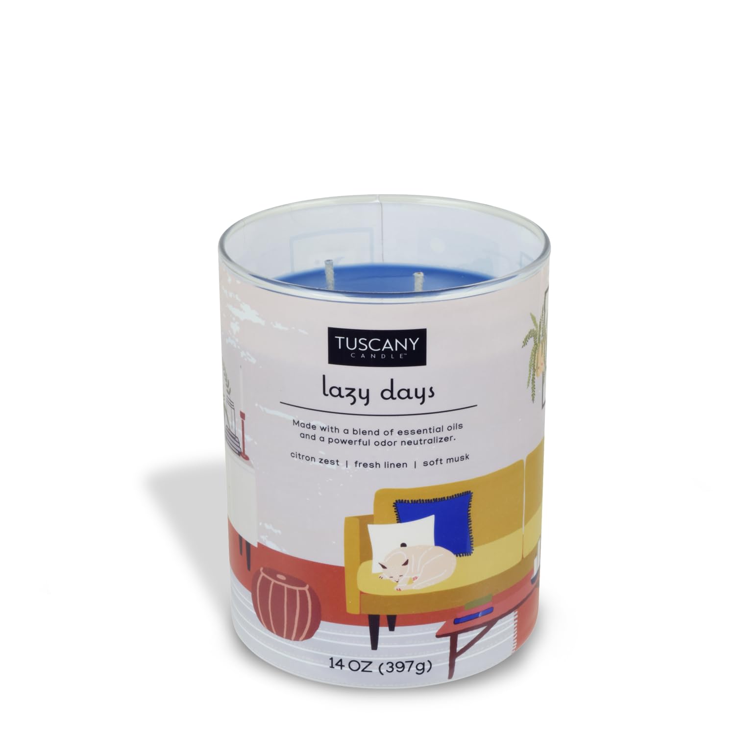 Tuscany Candle Lazy Days: Linen Scented Pet Odor Neutralizing Candle, 14 oz
