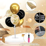 4 Set Black Gold Balloon Centerpieces For Table,Balloon Stand Kit For Black Gold Party Decor 40Th 50Th 60Th 70Th Birthday Decorations Halloween Anniversary Graduation Decorations 2025
