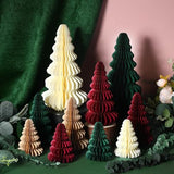 10 Pcs Honeycomb Paper Christmas Tree, Classic, 4/6/7/10 Inch