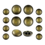Professional Double Shank Antique Brass Metal Blazer Button Set. 6 Pcs