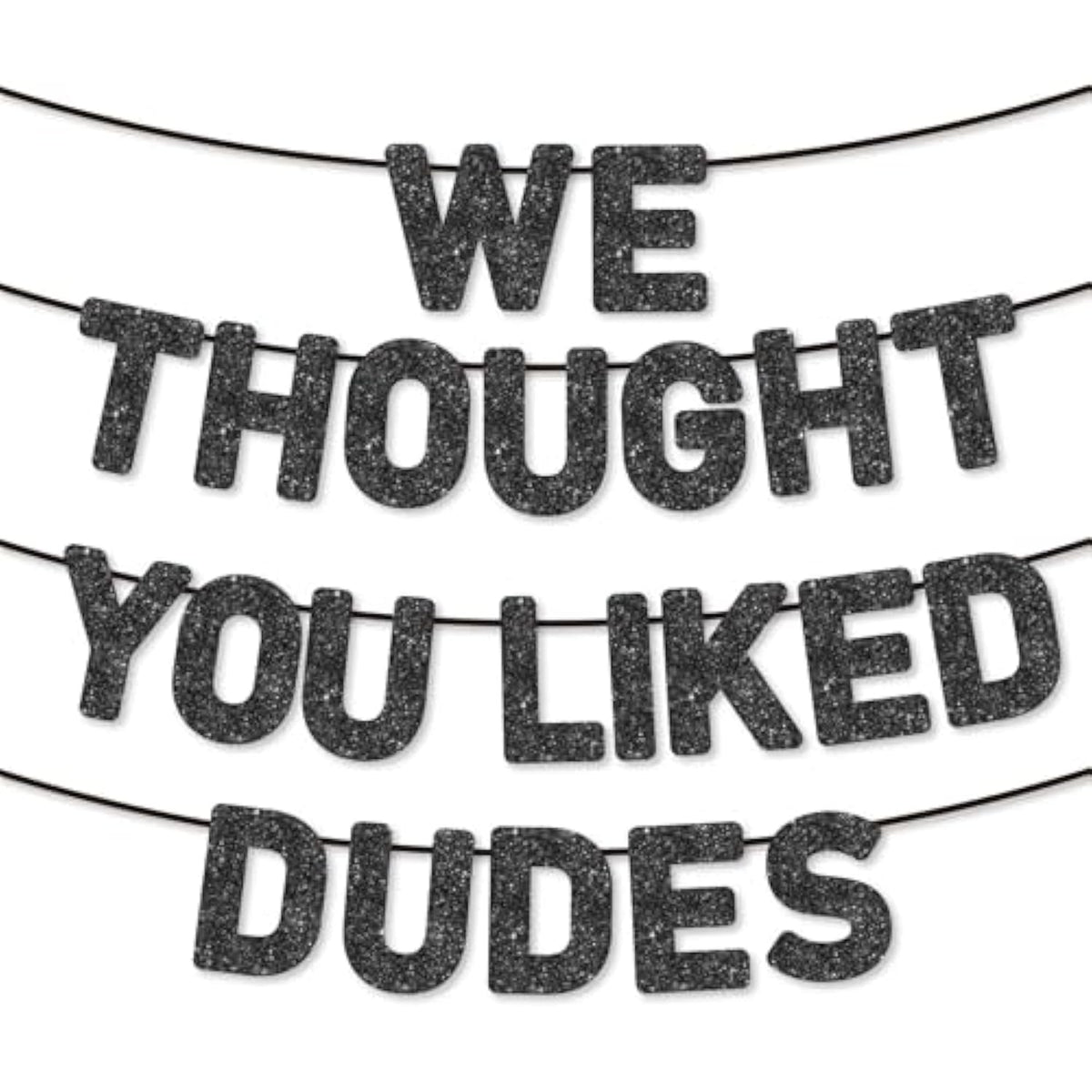 Pre-Strung Funny Bachelor Party Banner - Bachelor Party Decorations/Accessories/Gifts/Favors,Black Glitter