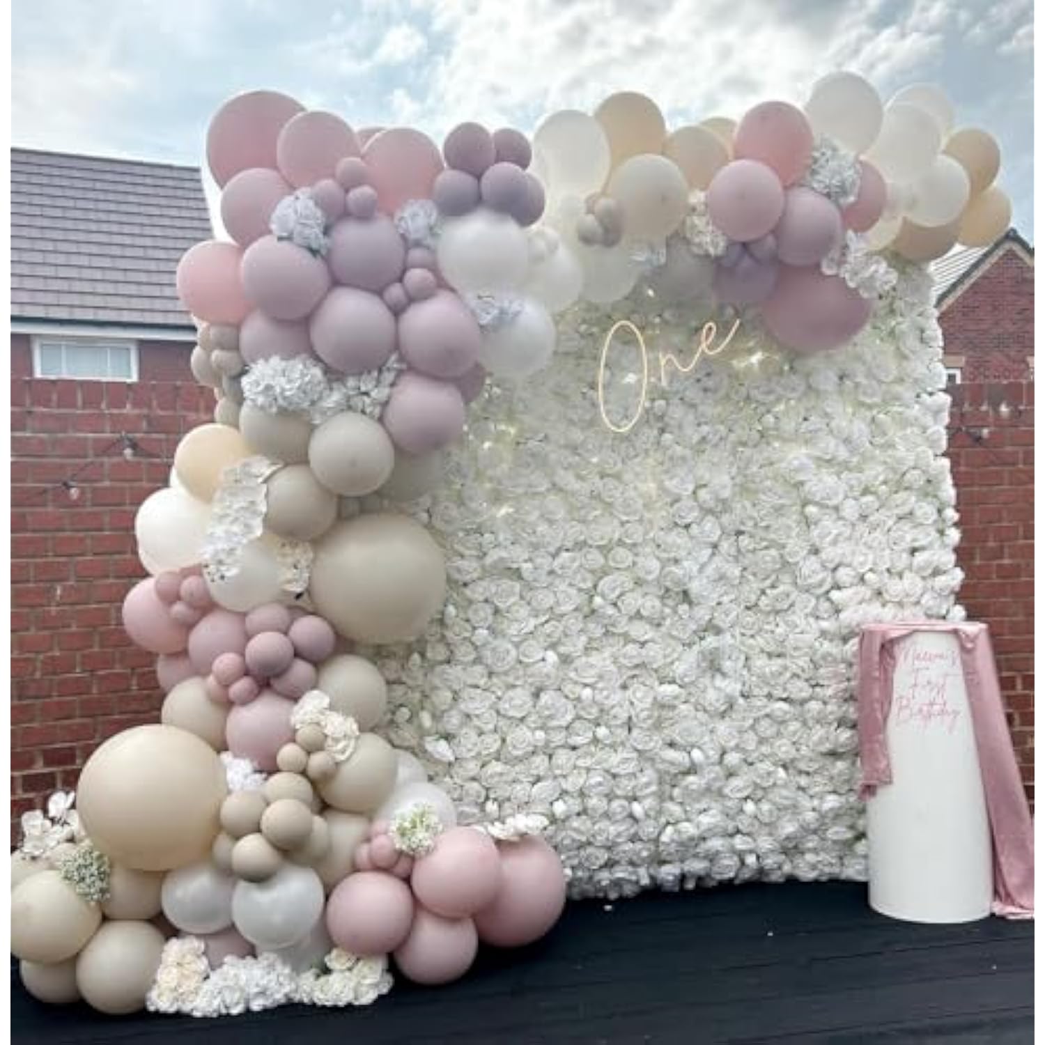 Fog Pink Sand White Boho Ballloons, 144Pcs Blush Beige White Pink Balloons For Girl Women Baby Shower Bride Shower Party Decorations……