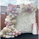 144PCS Blush Beige & Pink Boho Balloons for Baby Shower, Bridal Party Decor