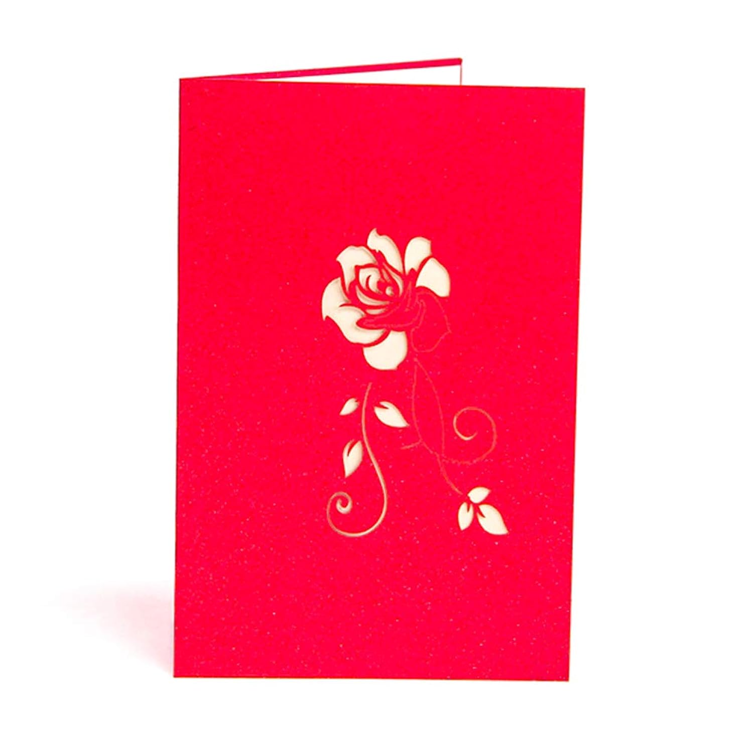 3D Rose Pop Up Card, Valentines Day Card, Mothers Day Card, Flower Greeting Card, Birthday Card With Envelope (3D Rose, Pack Of 1)