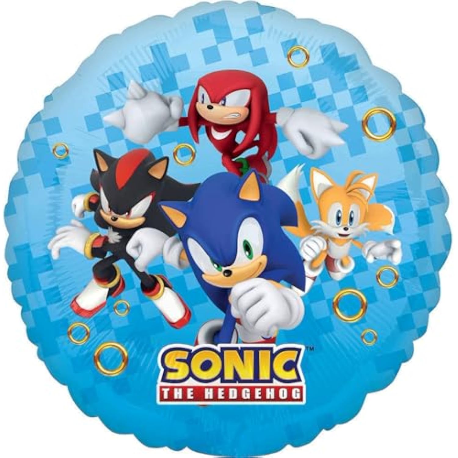 Anagram Sonic 6th Birthday Party Supplies Video Gamers Hedgehog Foil Balloon Bouquet Decorations 6pc