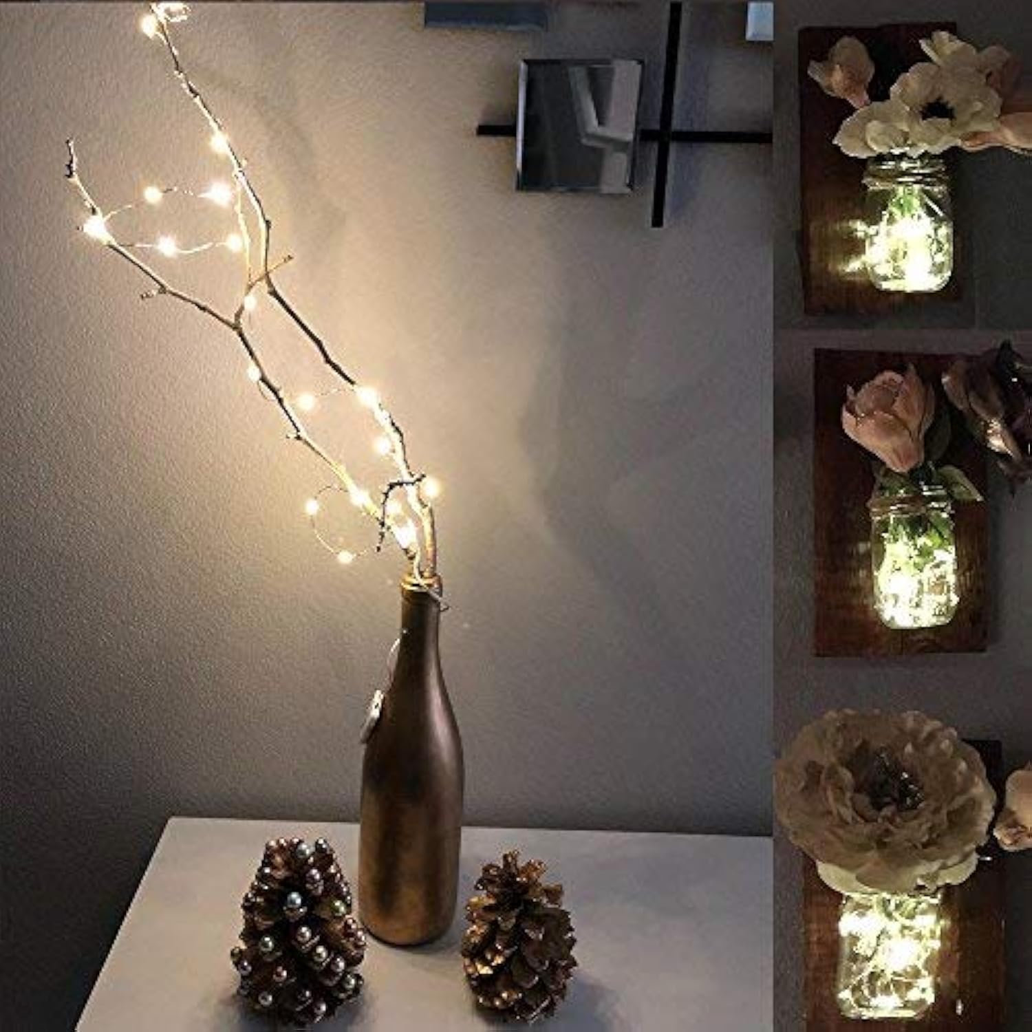 6-Piece Warm White LED Starry String Lights 3.3ft Copper Wire Battery Operated