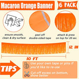 6 Pack 10 Feet Foil Fringe Garland Metallic Tinsel Banner Wall Hanging Curtain Streamers Backdrop For Parade Floats Bachelorette Wedding Birthday Party Thanksgiving Christmas Decorations(Orange)