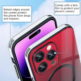 Compatible With Iphone 16 Pro Max Case Magnetic, With Full Camera Lens Protector [Compatible With Magsafe] Scratch Resistant Gradient Glass Back Cover Phone Case-Red