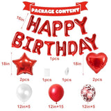 Red Birthday Decorations For Girls,Red And White Balloons Happy Birthdays Banner Balloon Heart And Star Foil Balloons For Women Girls Birthday Baby Shower Party Decorations