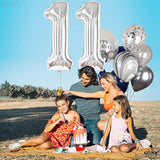 , Silver Number 11 Balloon - Giant, 40 Inch | 11 Birthday Balloon For 11Th Birthday Decorations For Boys & Girls