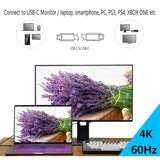 Portable External Monitor Cable,10Gbps Usb 3.1 Usb C 100W Fast Charging, 4K@60