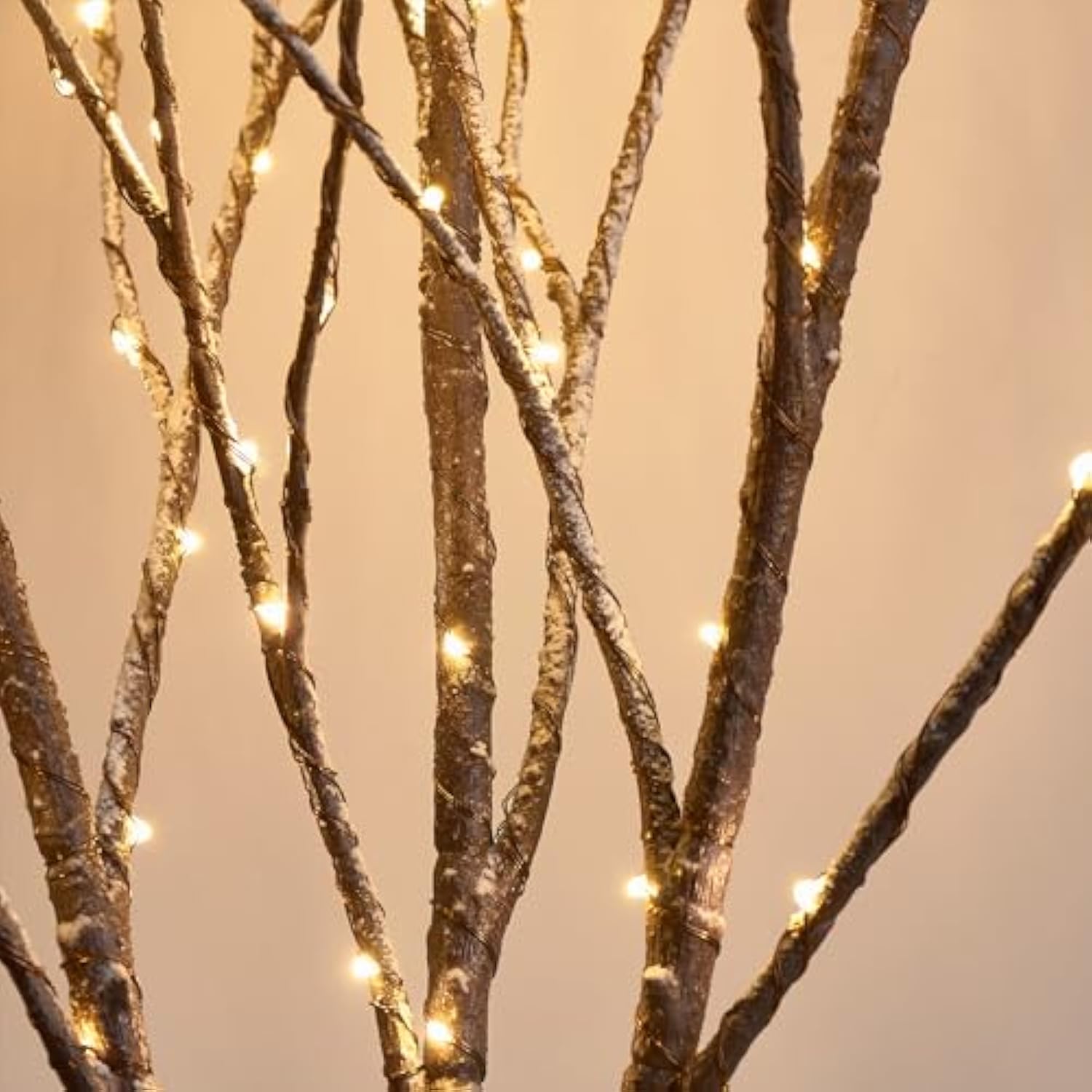 Lighted Snow Flocked Twig Tree With Fairy Lights 6Ft 330 Led For Indoor Home Thanksgiving Christmas Holiday Decoration