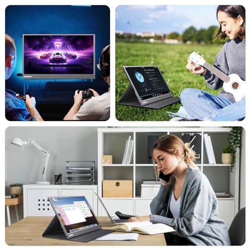 Portable Monitor 15.6 Inch 1080P Fhd Ips Gaming Display Monitor With Usb-C & Hdmi, Ultra-Slim External Second Screen With Smart Cover & Speakers For Laptop, Xboxpc, Mac, Phone, Ps5, Switch