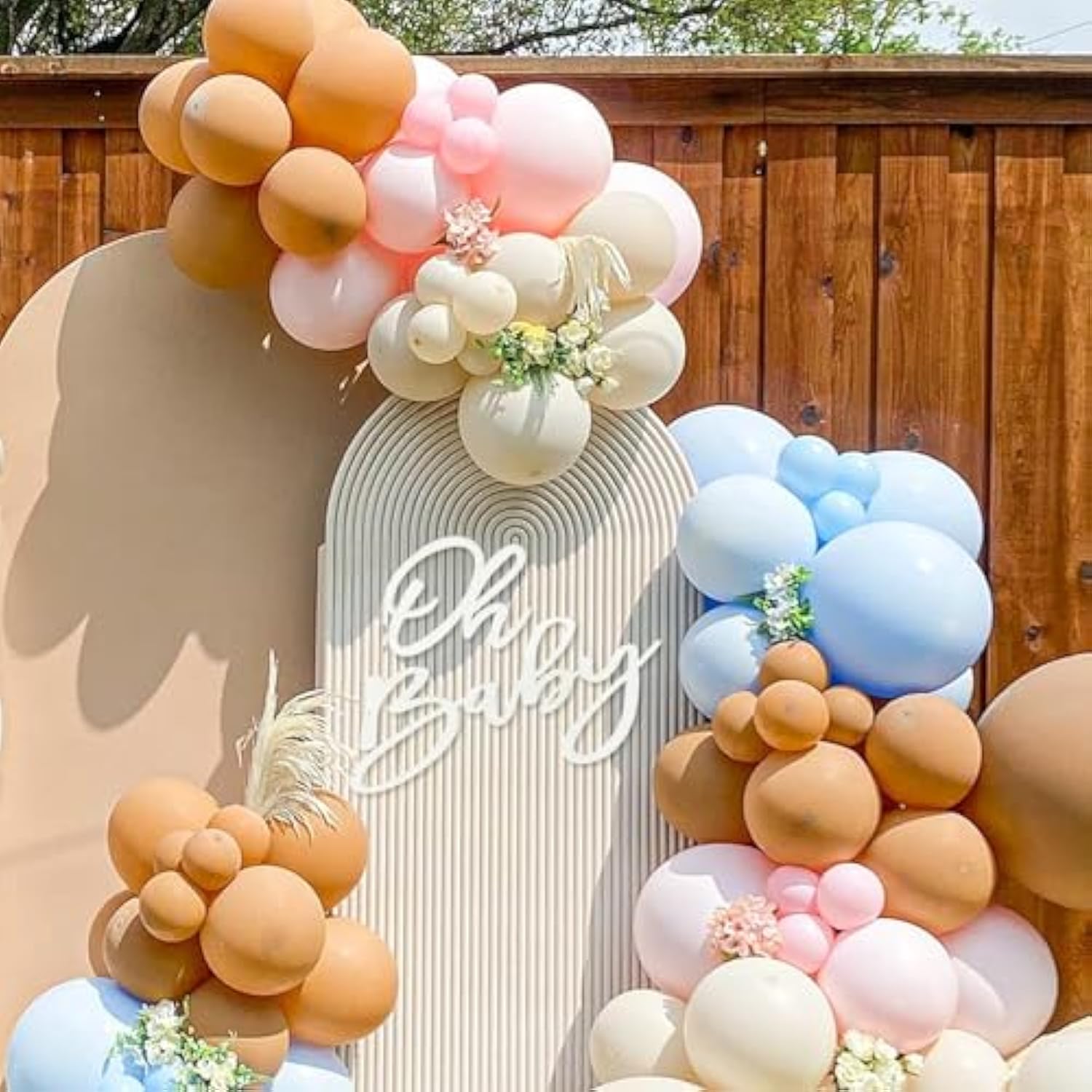 Felt White "Oh Baby" Sign Banner Boy/Girl Baby Shower & Gender Reveal Backdrop