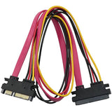 22-Pin Sata Extension Cable 2Sets 50Cm Sata 22 Pin (7+15) Male To Female Data