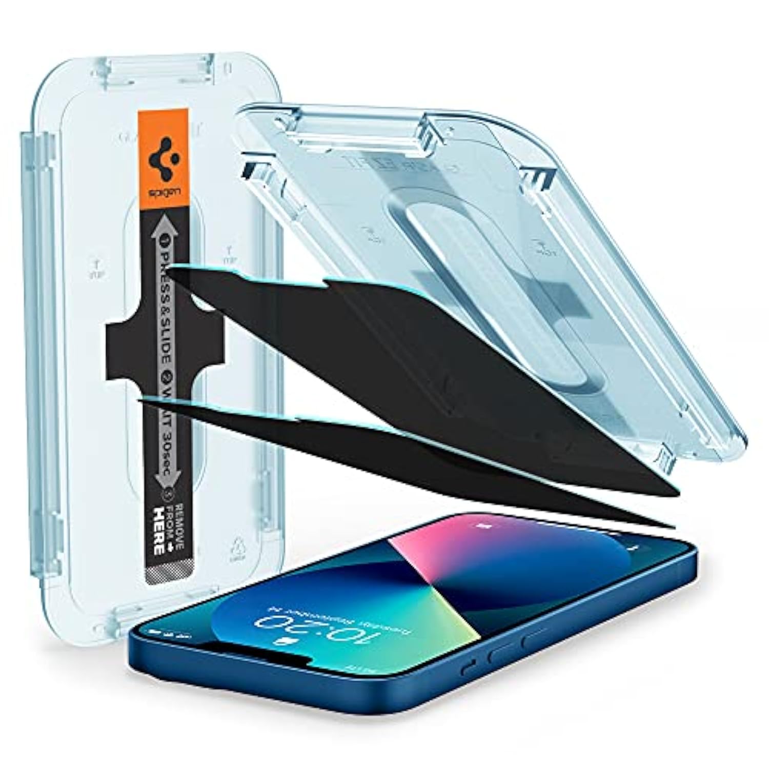 Spigen Tempered Glass Screen Protector [GlasTR EZ FIT - Privacy] Designed for iPhone 13 Mini - 2 Pack