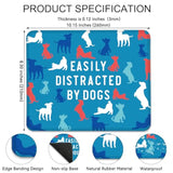 Easily Distracted By Dogs Funny Mouse Pad For Desk, Dog Owner Gifts, Cute Mousepad Gifts For Dog Lover Dog Mom Friend, Office Gifts For Pet Lover Coworker Colleagues