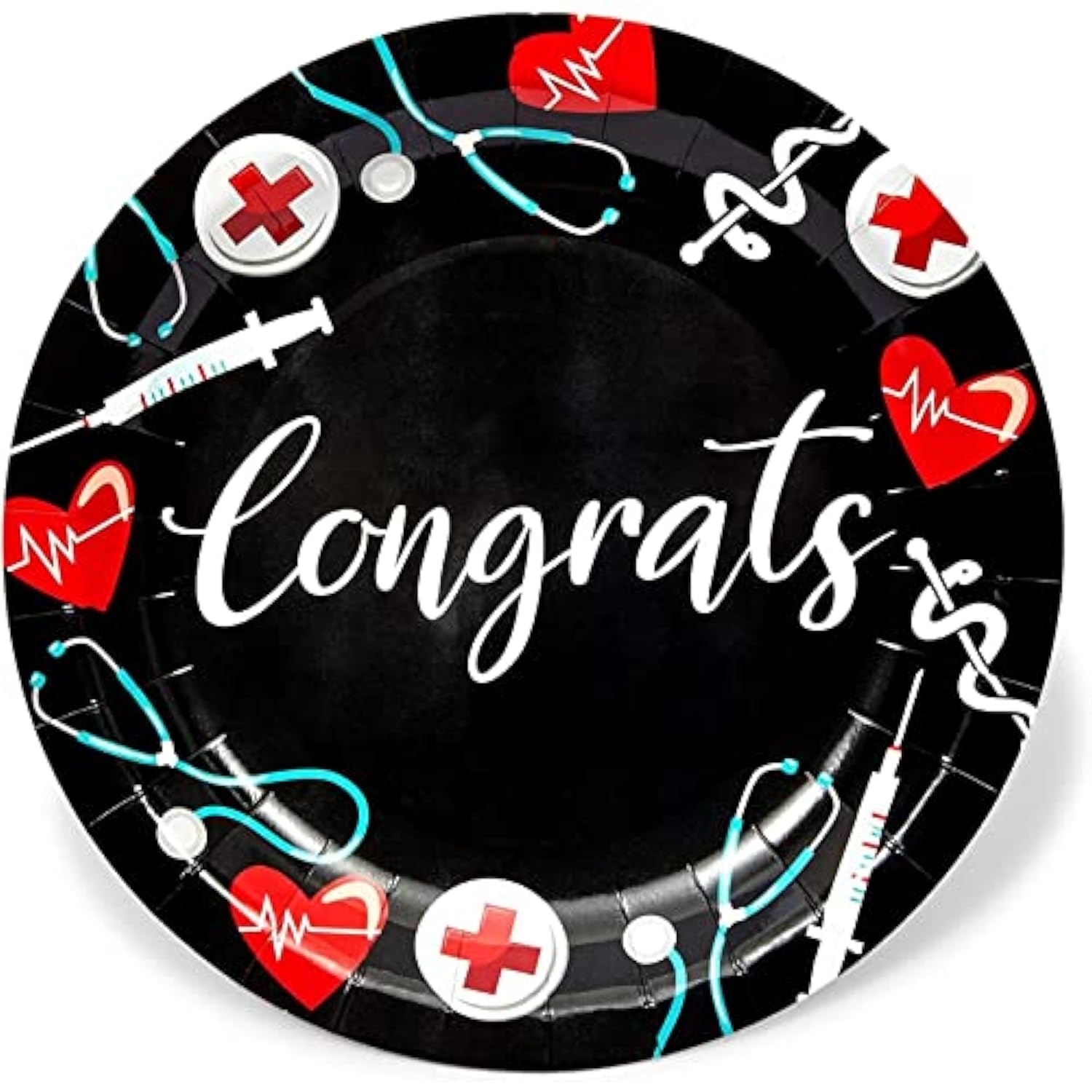 Nursing School Graduation Decorations Set - Serves 24, 123 Pieces, Black - Nurse Graduation Party Supplies & Decor - Nursing Themed Party Supplies