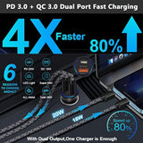 Usb C Car Charger, 38W Fast Charge Car Charger Adapter Pd&Qc 3.0 Dual Port Cigarette Lighter Usb Plug For Iphone 17 Pro Max 17 Air 16E 16 15 14 13 12 11 Se Xr Xs X 8, Samsung Galaxy S25 S24 S23 S22