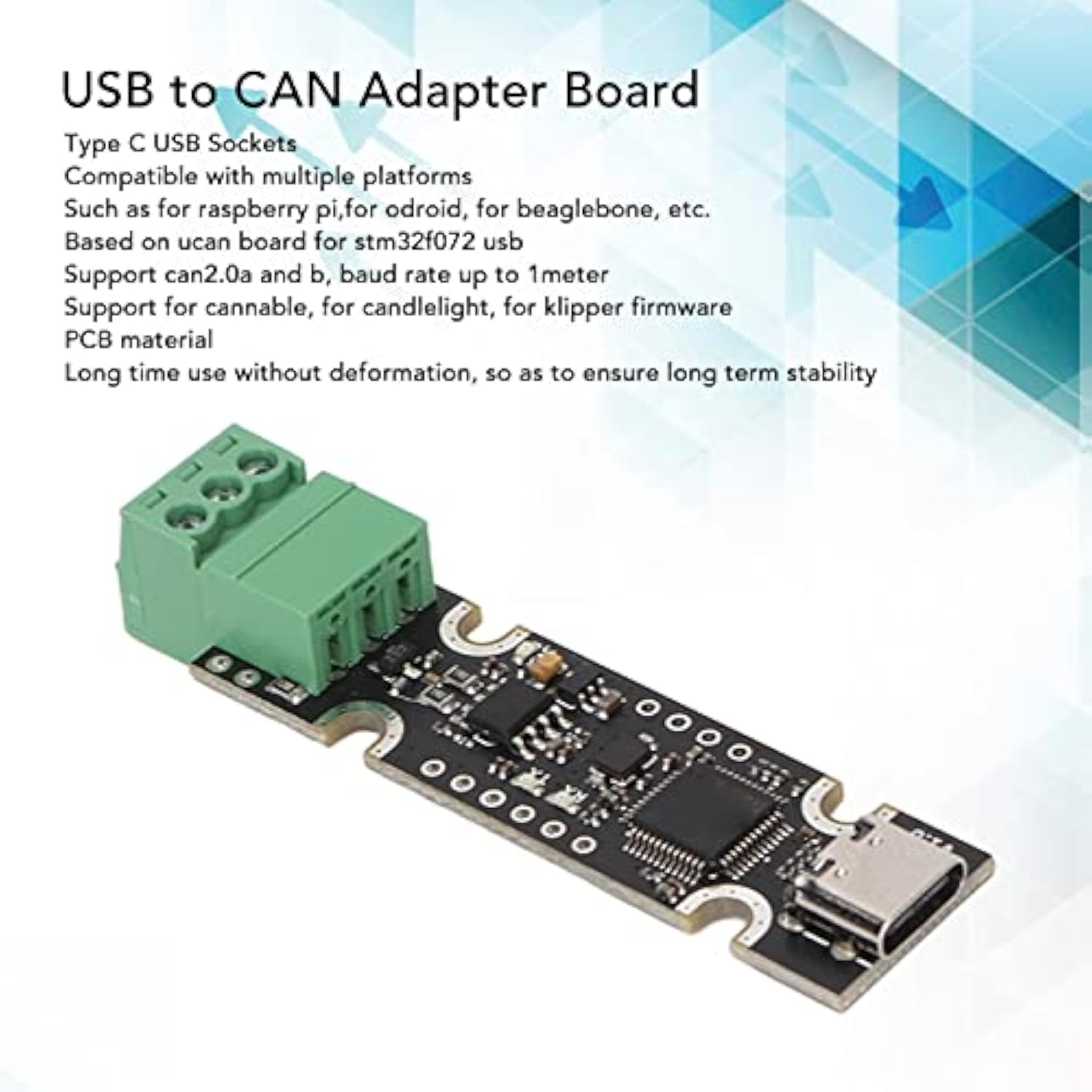 Usb To Can Adapter, Usb To Can Converter, Board Based On Stm32F072 Support For Canable For Candlelight For Klipper