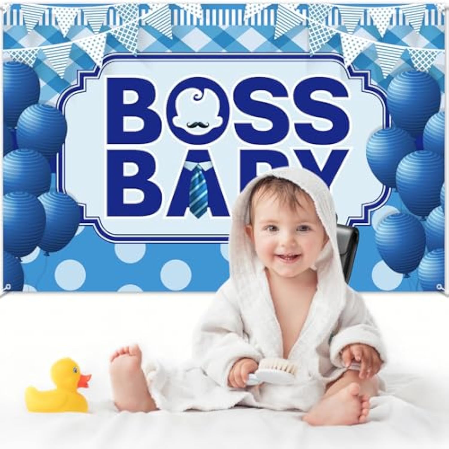 Welcome Baby Boy Backdrop 6×4Ft Gender Reveal Party Banner