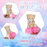 Gender Reveal Party Decorations, Blue Pink Bear Honeycomb Centerpieces, Baby Shower Table Decorations, What Will Baby Be Bear Theme Party Supplies