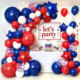 Red White and Blue Balloons Arch Kit Star/Confetti, Patriotic Decor