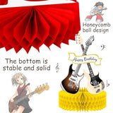 Music Guitar Honeycomb Centerpieces 13Pcs Guitar Birthday Party Table