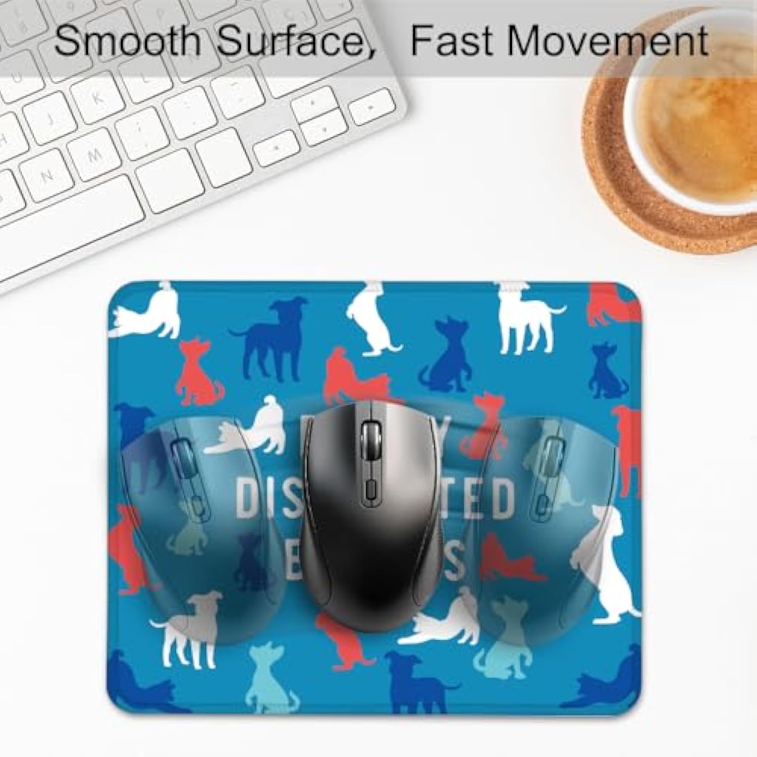 Easily Distracted By Dogs Funny Mouse Pad For Desk, Dog Owner Gifts, Cute Mousepad Gifts For Dog Lover Dog Mom Friend, Office Gifts For Pet Lover Coworker Colleagues