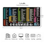 Excel Cheat Sheet Mouse Pad Large Xl With Excel Shortcut Key Waterproof Non-Slip Base Gaming Mouse Pad For Studio Desk Computer Desk Back To School Mat 31.5X11.8 Inches