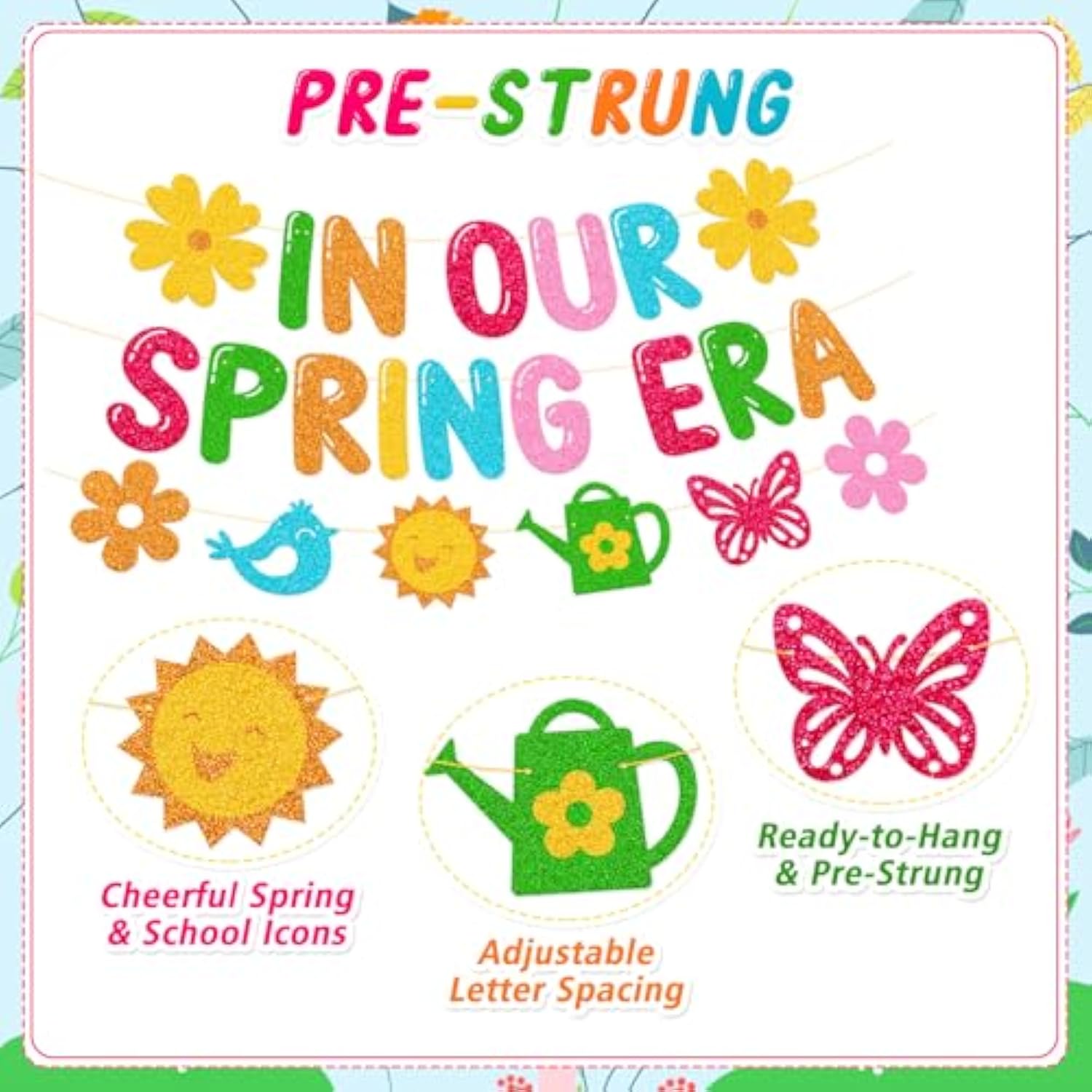 In Our Spring Era Banner School Classroom Spring Party Decorations For Student Children Celebrating Happy Spring Party Supplies