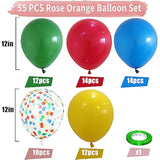 60PCS Rainbow Balloon Set – Bright Multicolor & Confetti Balloons for Kids Birthday and Fiesta