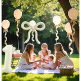 Pink Bow Balloons 20 In Bubble Bobo Balloons With 150 Pcs Mini Ribbon Bows And 10 Big Ribbon Bows Girls Women Bow Birthday Decorations For Bridal Bachelorette Baby Shower Party Supplies -12Pcs