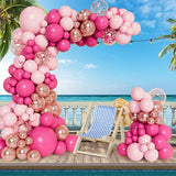 138Pcs Pink Balloon Arch Garland Kit With Different Size Pastel Hot Pi