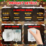 Christmas String Lights Decorations, 9.8Ft 20 Led Christmas Fairy Lights, Battery Operated (Not Included) With Timer Fun
