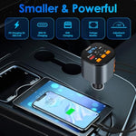 Retractable Car Charger,5 In 1 Fast Car Phone Charger 90W,Bluetooth 5.3 Fm Transmitter Adapter,Handsfree Call,2 Retractable Cables And Usb Cars Chargers For Iphone 15/14/13 (Black)