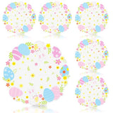 Round Easter Placemats Set of 6, 13.5" x 13.5" Easter Egg Bunny Rabbit Place Mats Flower Floral Doily Linen Seasonal Spring Table Decor for Home Party Kitchen Dining Tableware Decorations