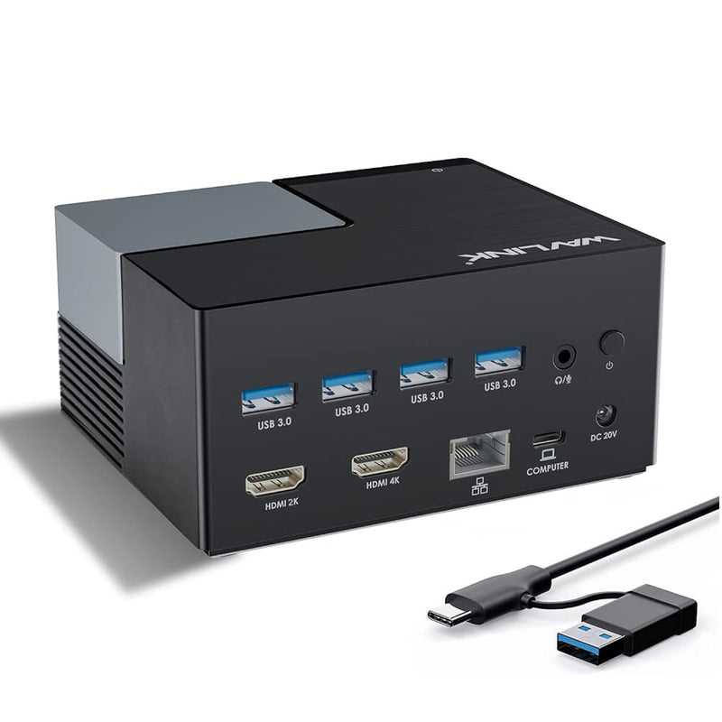 USB C Docking Station,WAVLINK USB C Dual Monitor HDMI with 100W Charging, USB