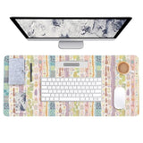 Leather Desk Blotters Large Mouse Pad – Geometric Art Pu Desk Mat, Non-Slip Desk Pad Protector,Waterproof Desk Writing Pad For Office Home (Colors In Light, 35.4X15.7 Inch)