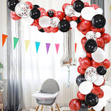 Black Red Balloons Garland Arch Kit - 120Pcs White Red Black Confetti