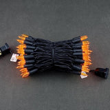 Orange Led Christmas Lights With Black Wire, 33 Ft 100 Count Ul Certified Commercial Grade Halloween String Light Set (O